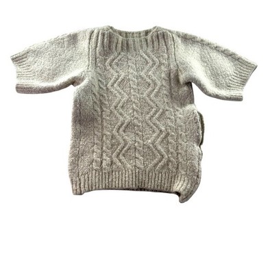 DRIES VAN NOTEN Shrunk Felted Wool Cashmere Sweater XS/XXS Petite Cream Luxury