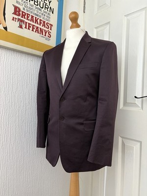 Paul Smith Herren Burgunder Blazer Sportjacke Baumwolle Gr. 38 gefüttert Stretch