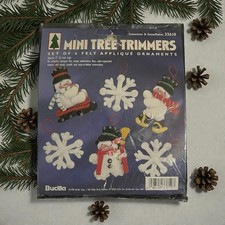 Bucilla Snowmen  Snowflakes Mini Tree Trimmers Christmas Ornaments Kit New