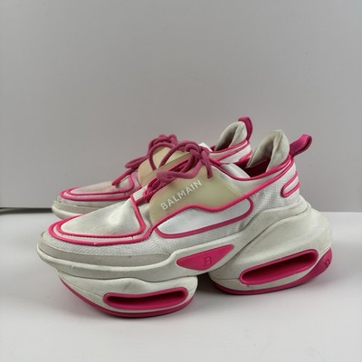 Balmain B-bold Pink/White Sneakers Women s US 6 EU 36 Designer Authentic