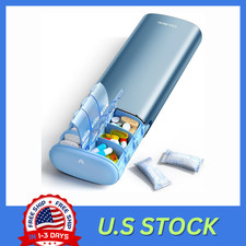 Metal 7 Day Pill Organizer 2 Times a Day   AM PM Weekly Travel Pill Case with Mo