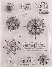 Merry Christmas Snowflake Sayings Verses Greetings Clear Stamps for Christmas Ca