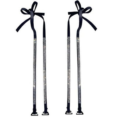 2-pairs Halter Neck Bra Straps - Adjustable,Detachable,and Small, Black