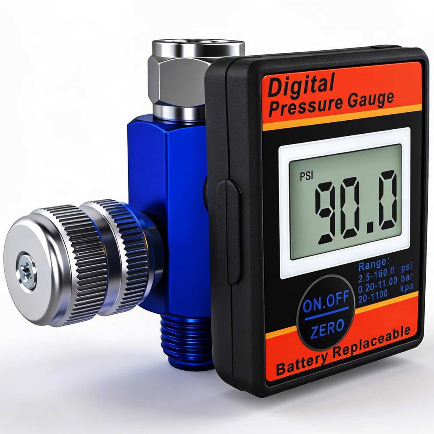Digital Air Compressor Pressure Regulator Gauge LED Display 1/4" NPT 0-150 PSI