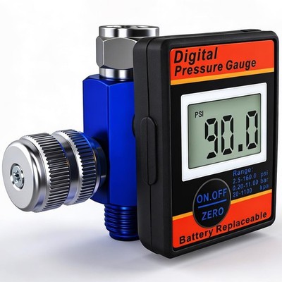 Digital Air Compressor Pressure Regulator Gauge LED Display 1/4'' NPT 0-150 PSI