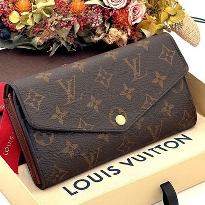 Louis Vuitton Monogram Portefeuille Sarah Long Wallet 16 Card Slots Brown M60531