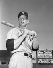 Mickey Mantle New York Yankees Vintage Baseball Batting Stance Photo Reprint