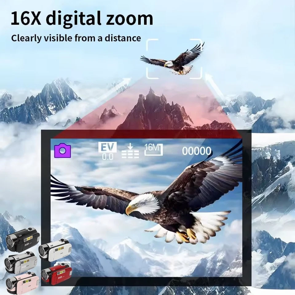 1080P HD Camcorder Digital Video Camera TFT LCD 24MP 16X Zoom DV Night Vision. - Image 3 of 4