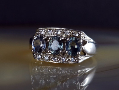 Ring Silber 925 Quarz grün 17,6 mm - elegant markant & wunderbar funkelnd