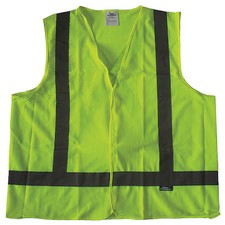 Condor 491R90 Safety Vest, Yellow/Green, Hook-And-Loop