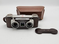 Vintage Kodak 35mm Stereo Film Camera w/ Anaston Lenses Leather Case, Front Cap