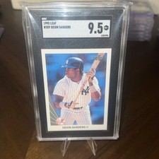 COACH PRIME DEION SANDERS 1990 LEAF RC ROOKIE SGC GRADED CARD 9.5 MINT