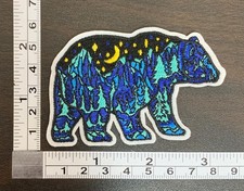 Grizzly Bear With Nature Scenery Embroidered Iron On Patch