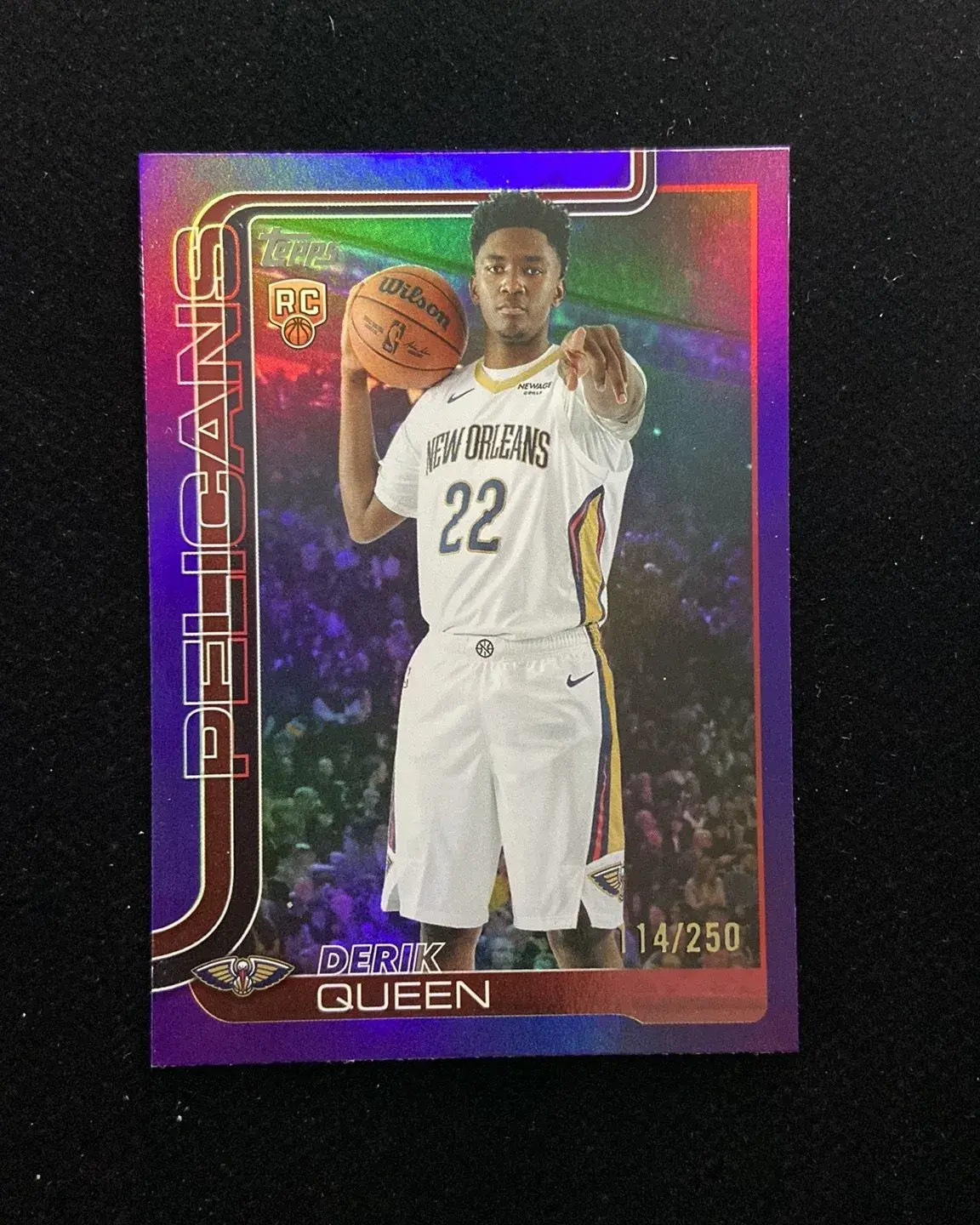 2025-26 Topps Flagship Purple Rainbow #213 Derik Queen RC Rookies 114/250 HD