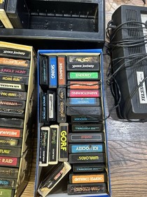 Atari 2600 System Bundle with Console, 99 Games, Large Untested Lot Controllers!