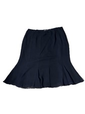 DANA BUCHMAN Black Silk Balloon Hem Knee Length Skirt Women  s SZ 8