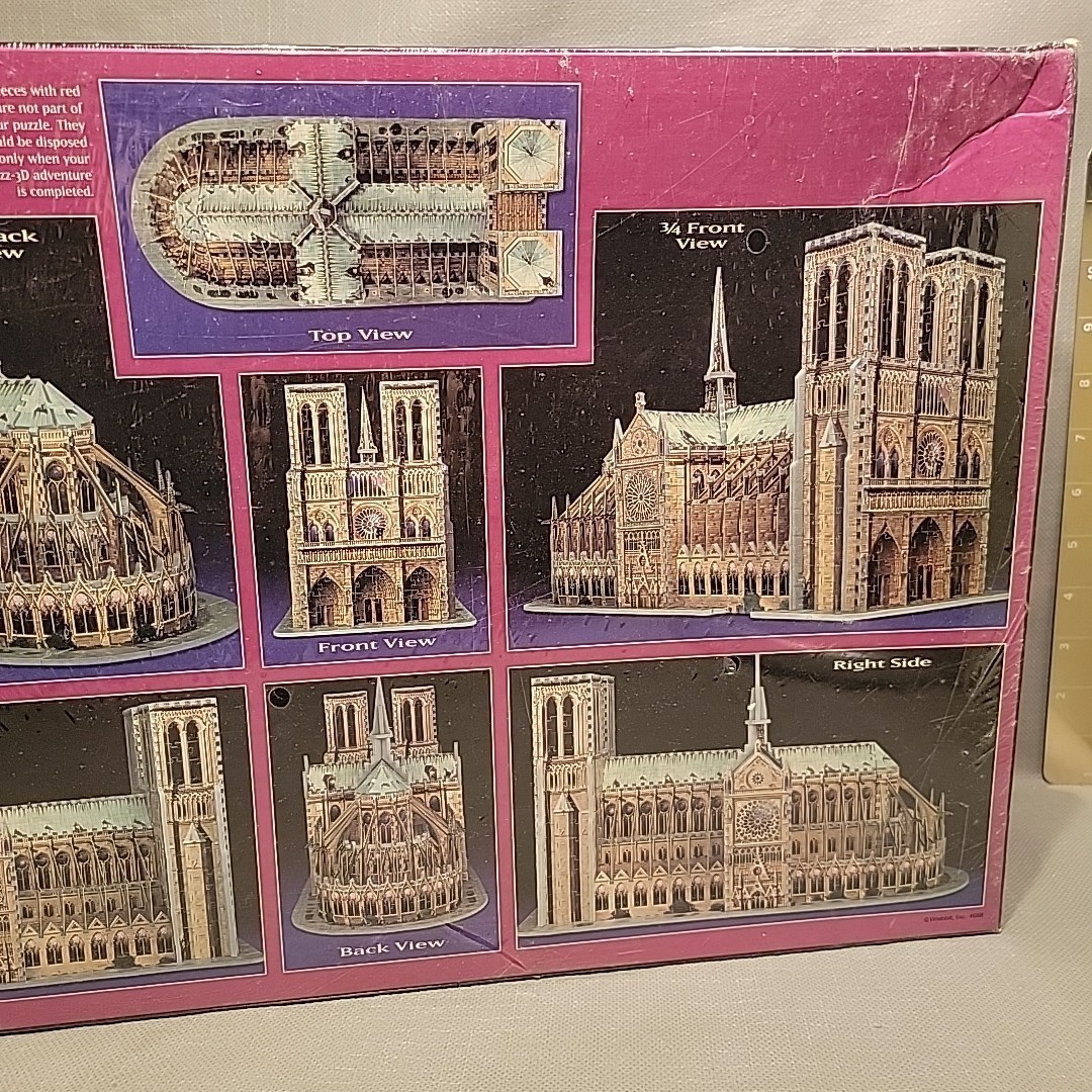 VTG NOS 1996 Puzz 3D Notre Dame Cathedral 952 Piece 3D Puzzle NEW