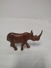 Hand Carved Wooden Rhino 2 Piece Set Figurines - 10" Long - African Made - Used — photo 5