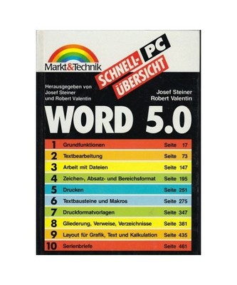 Schnell-Übersicht Word 5.0, Steiner/Valentin