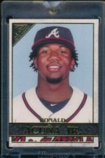RONALD ACUNA JR. 2020 Topps Vault Gallery Baseball Blank Back #1/1 Holo Sticker