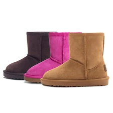 UGG Boots Unisex Kids Child Classic Australian Premium Sheepskin Wool Chocolate