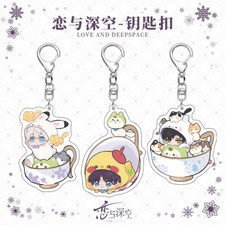 Love and Deepspace Anime Acrylic Keychain Bag Pendant Cosplay Keyring Cartoon