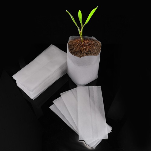 100/200x Plant Grow Bags Biodegradable Non-woven Fabric Nursery Bag Seedling Pot - Picture 13 of 19