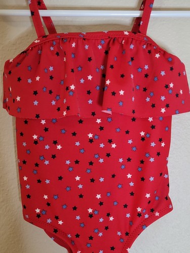Oshkosh B'gosh Baby Girls Bathing Suit Red 12 Months Swimsuit Stars Infant - Picture 3 of 9