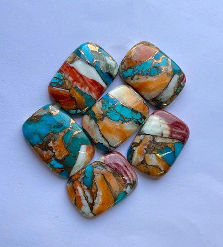 10x12MM 10Pcs Natural Oyster Copper Turquoise Cabochon Cushion Loose Gemstone #2 - Picture 4 of 4