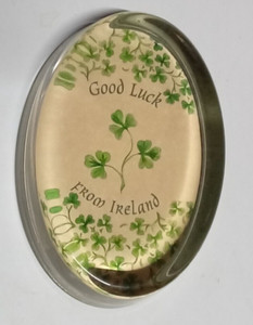 Irish Paperweight "Good Luck From Ireland "