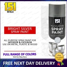 151 Metallic Silver All Purpose aerosol spray paint metal wood Plastic 400ml