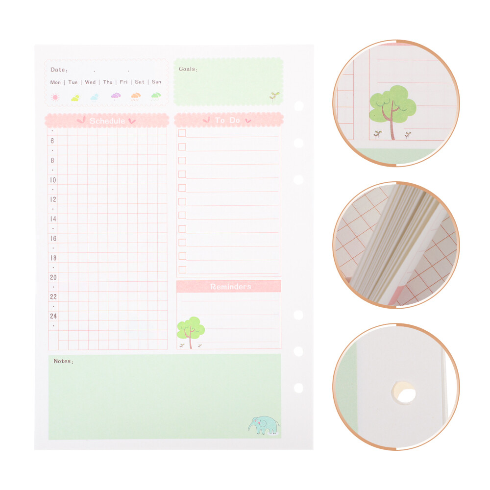 2 Pcs 2pcs Korean Notebook Wide Rule Filler Paper Daily Planner Refill