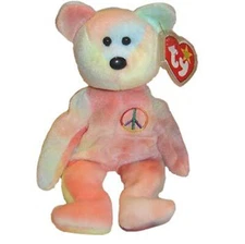 TY Beanie Baby - PASTEL PEACE #102 the Ty-Dyed Bear (Misc) (8.5 inch) - MWMTs
