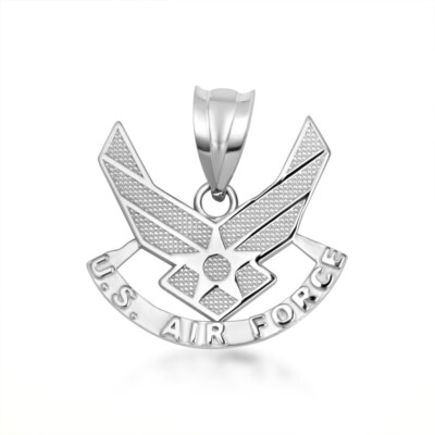 Silber United States Air Force Emblem Offiziell Lizenziert Anhänger Halskette
