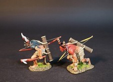 JOHN JENKINS CONQUEST OF AMERICA POW-03 2 POWHATAN WARRIORS ADVANCING IN CROUCH