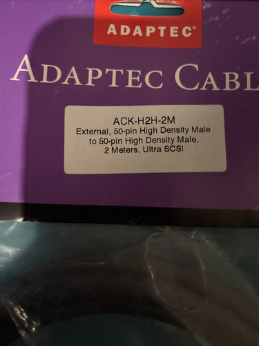 NEW Adaptec ACK-H2H-2M External SCSI Cable, HD50M-M, 2-Meter - Afbeelding 2 van 4