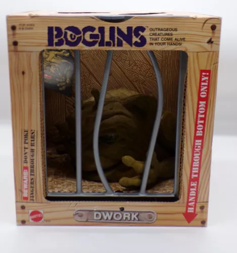 vintage 1987 Mattel BOGLINS Dwork COMPLETE w/ Cage BOX goblin MONSTER puppet toy