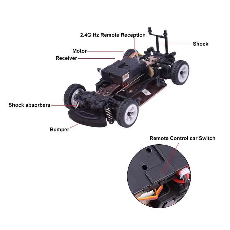 Wltoys K969 RC Car 1:28 Four-wheel 4WD Off-road 2.4G 30km Kids Children Toys - Image 4 of 4