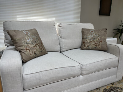 100% Thai Silk   2 Pillows Double  Dragons VNTG 16X16