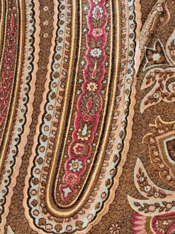 Ralph Lauren Brown Velvet Paisley Upholstery Fabric Hampton Square? 19+ Yards - Image 3 of 4