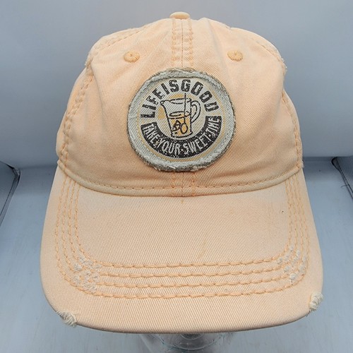 Life Is Good Take Your Sweet Time Adults Peach Orange Hat Cap Adjustable Comfort