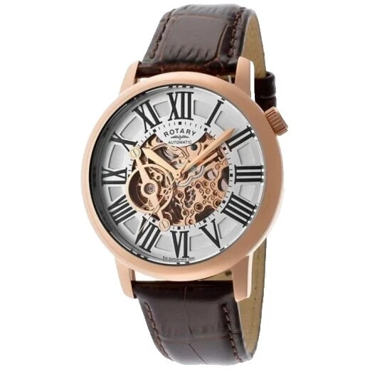 Banda De Plata Acero Inoxidable Rotary Relojes de pulsera