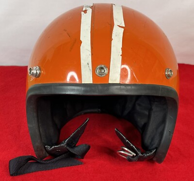 Vintage Asc Fury 400 Helmet American Sports Orange w Stripes 60 