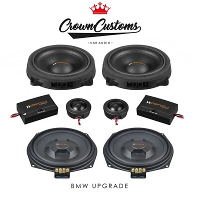 CROWNCUSTOMS BMW 3 SERIES SPEAKER + SUB UPGRADE MATCH F30/31/34/80 PLUG AND PLAY CAR AUDIO