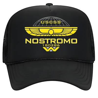 USCSS Nostromo Foam Trucker Mesh Snapback OTTO Cap Alien Weyland Yutani Black