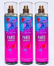 3 Bath Body Works PARIS AMOUR Fragrance Mist Body Spray 8 oz