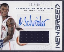 2013-14 Elite New Breed Materials Signatures Dennis Schroder /499 (AU, MEM, RC)