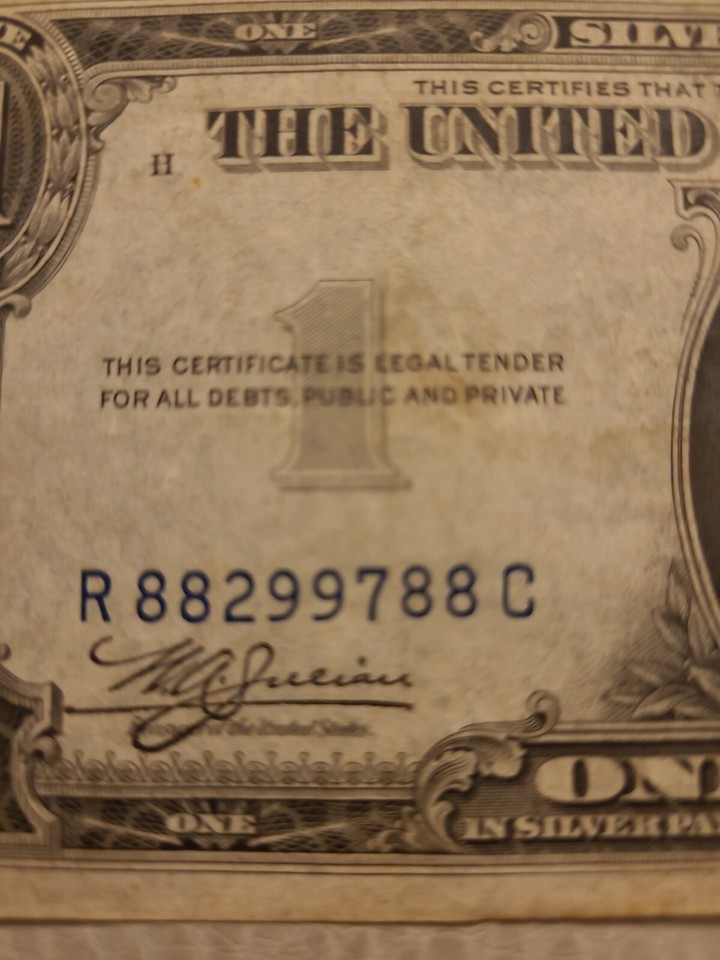 Fancy Serial Number 1 Dollar Bill Rare US SILVER CERTIFICATE 1935A fancy-serial-number-1-dollar-bill-rare-us-silver-certificate-1935a