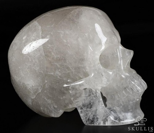 5.0" Quartz Carved Crystal Skull,Super Realistic, Crystal Healing - Picture 4 of 7