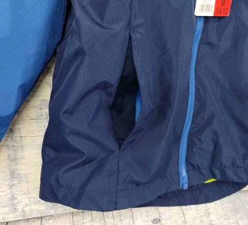 NEW! BOYS EDDIE BAUER Lightweight 3 IN 1 JACKET! Hood Inner Fleece 10/12 Blue - Picture 6 of 22